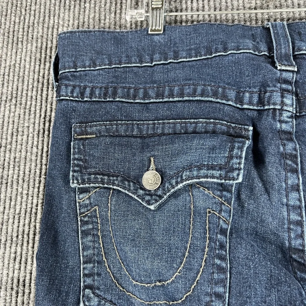 True Religion Rocco Jeans Mens 40 Distressed Relaxed Skinny‎ Big T Flap Pocket